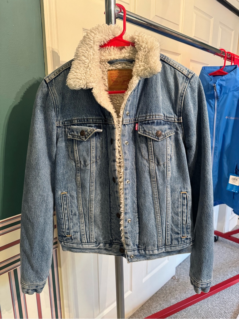 Levi's Blue Denim Jacket with Cream Sherpa Lining